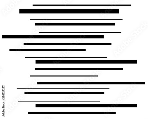 Black stripes are thin and thick creating movement. horizontal lines graphic design. Abstract Background. vector illustration.