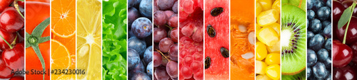 Background of fresh fruits and vegetables