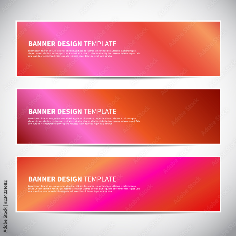 Banners or headers with holographic gradient colorful background