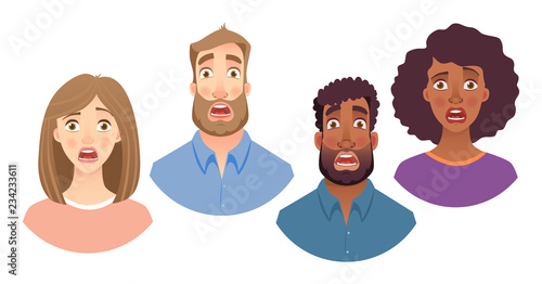 emotions of human face set