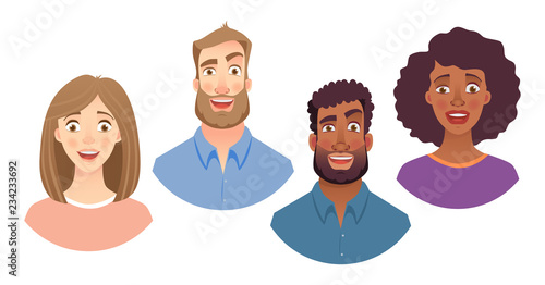 emotions of human face set