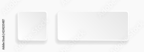 Web embossed 3d buttons. White blank 3d icons