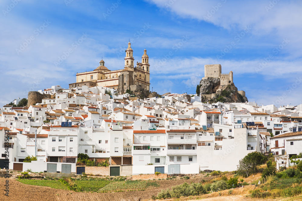 View of Olvera village, one of the beautiful white villages (Pueblos Blancos) of Andalucia, Spain
