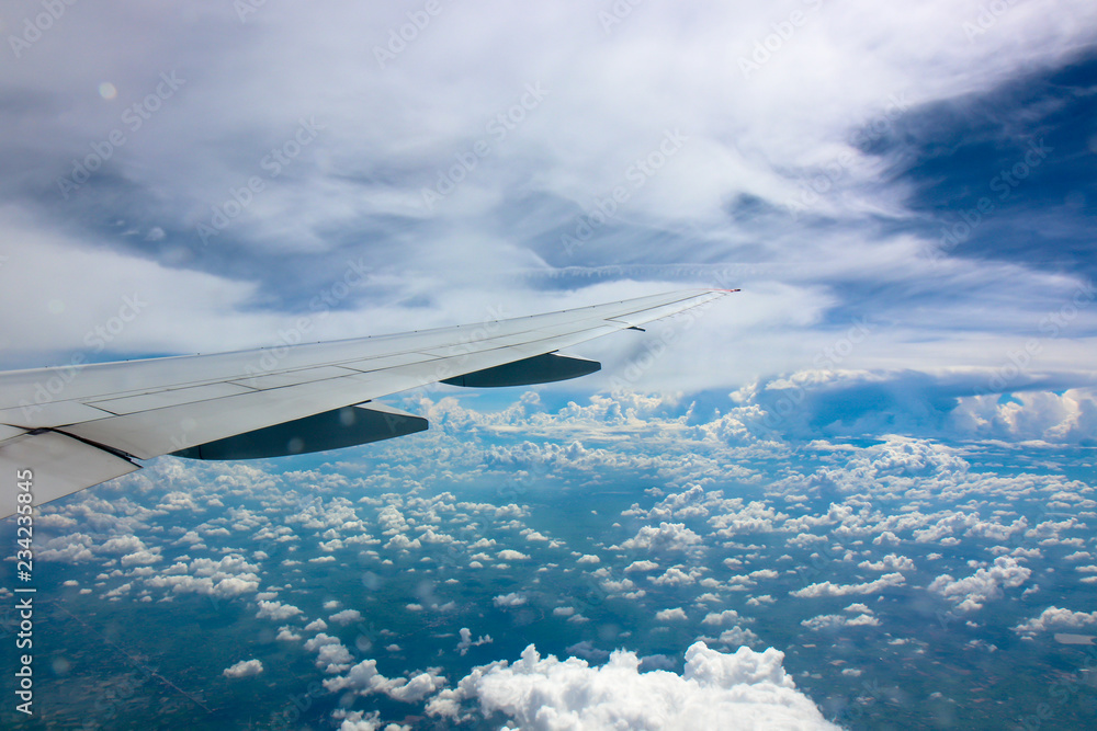Fototapeta premium Beautiful aerial view from the plane over