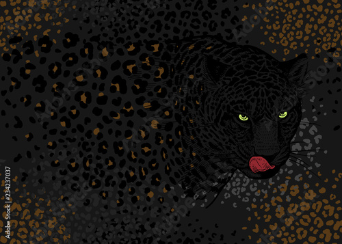 Seamless pattern with Leopards.