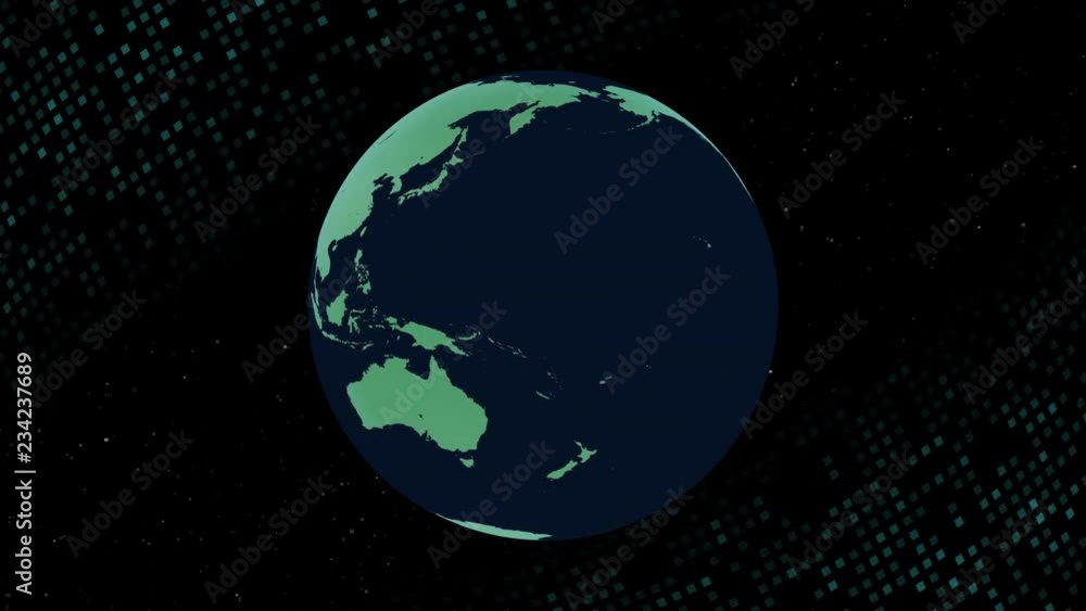 Rotating CG Earth on Digital background Rotating CG Earth on Digital background