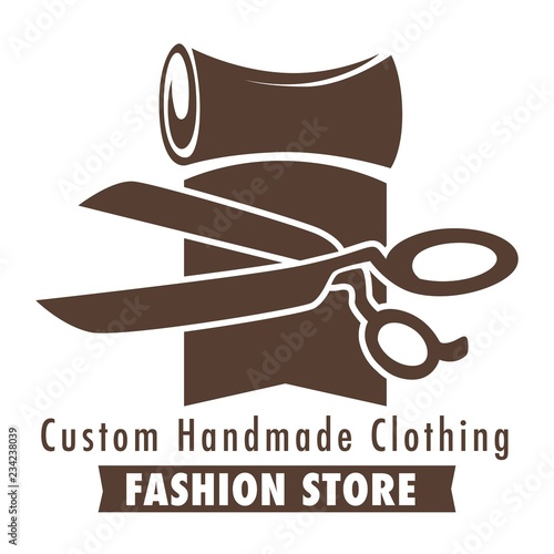 Custom handmade clothing fashion store sketch with fabric and sc photo