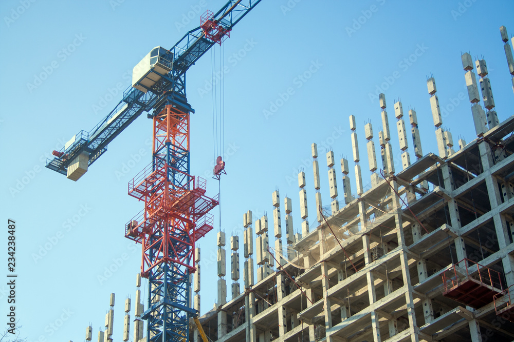 Construction crane in the process Construction crane in the process