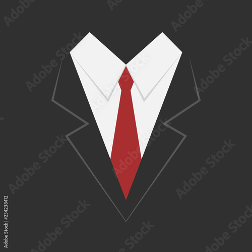 businessman black suit and red tie