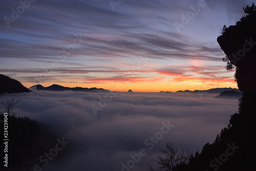 tramonto nelle Prealpi, Ledro, Trentino, Italia