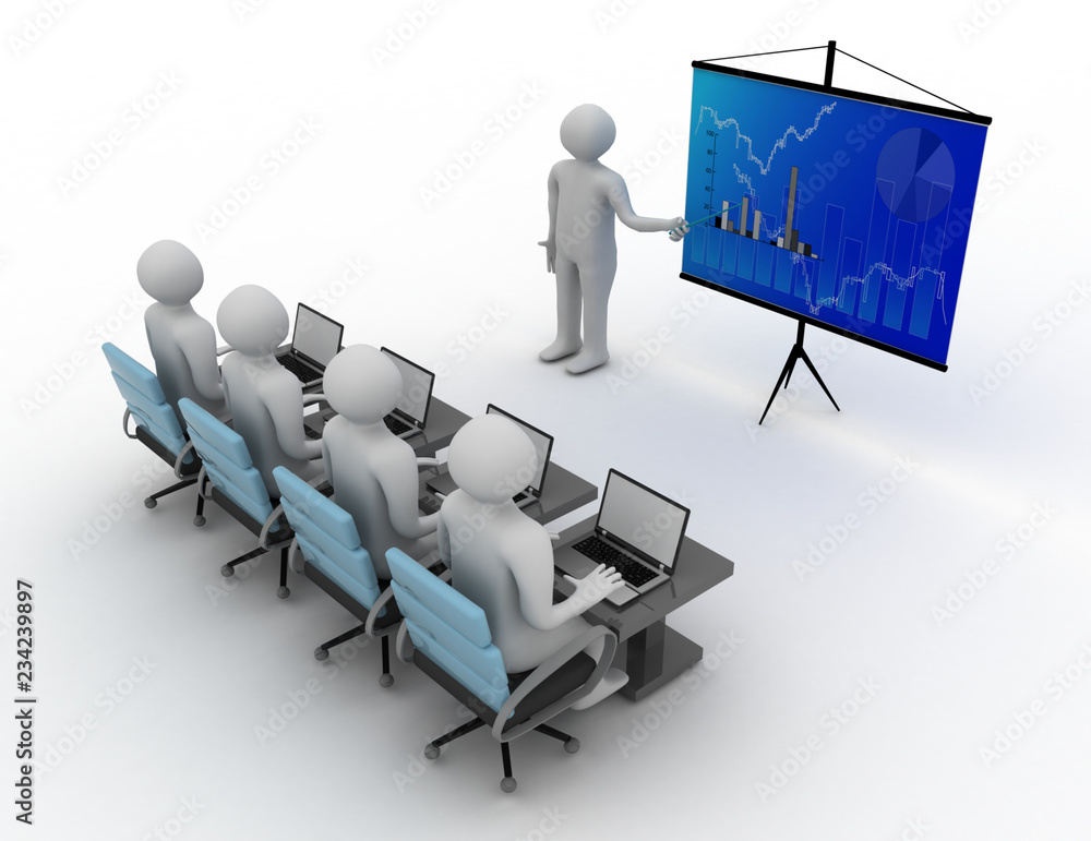 3D white . Business workshop . 3d rendered illustration 3D white . Business workshop . 3d rendered illustration
