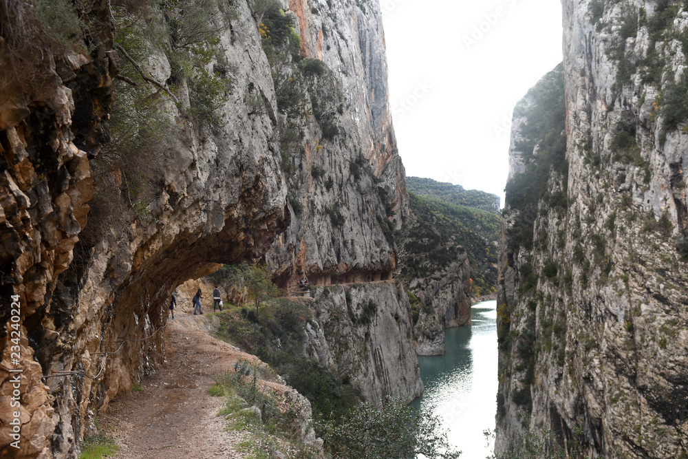 canyon of Congost de Mont-Rebei, Serra  Montsec, La  Noguera, Lleida  province, Catalonia, Spain