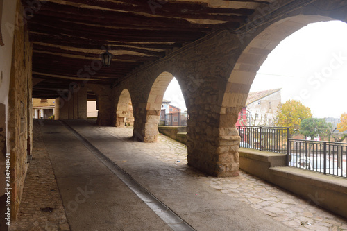 main square of Benabarre, Huesca province, Aragon, Spain © curto