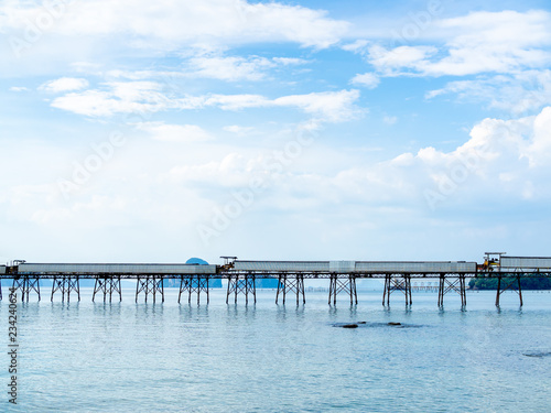 Industrial jetty at Port in the sea