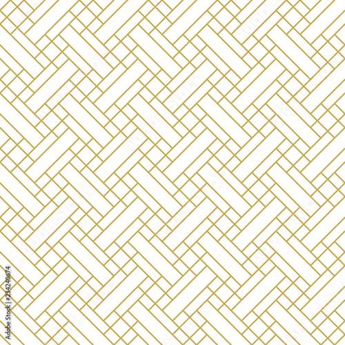 Seamless vector pattern. Modern stylish linear weave in gold