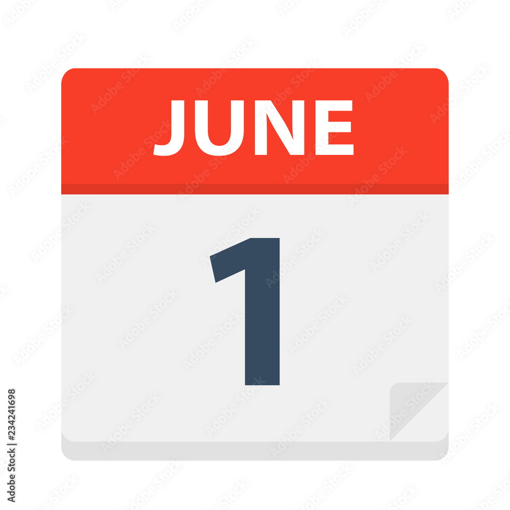 Fototapeta premium June 1 - Calendar Icon