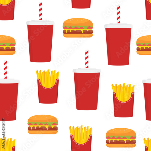Fast food seamless pattern design.