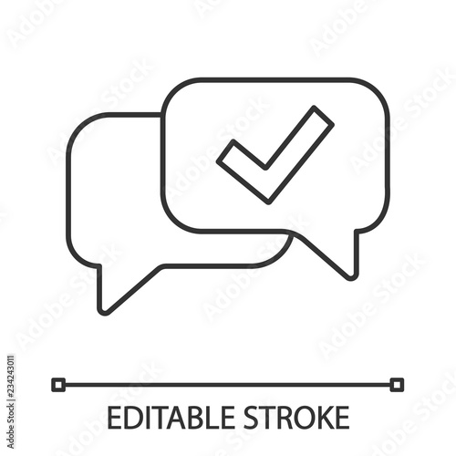 Approved chat linear icon