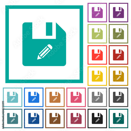 Edit file flat color icons with quadrant frames