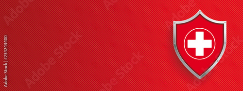 Red Banner Protection Shield Medicine Cross