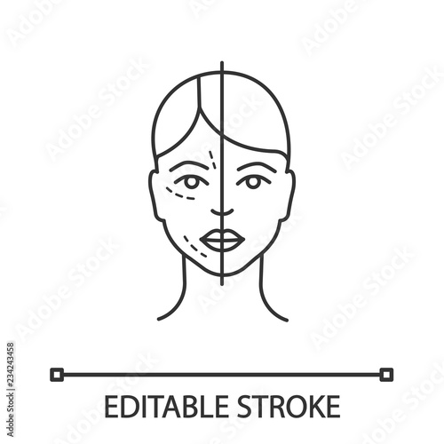 Before and after neurotoxin injection linear icon