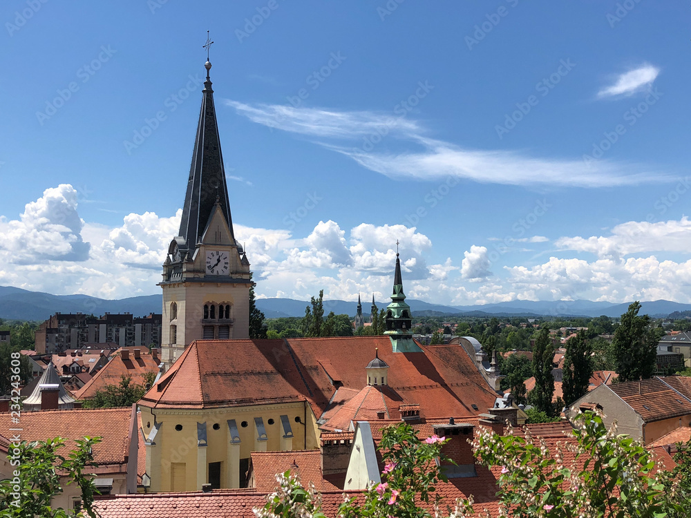 Obraz premium Old town with the Sv. Jakob ljubljana