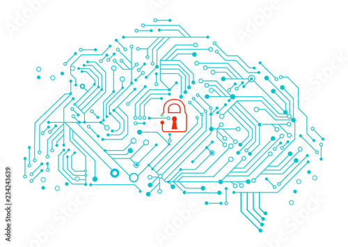 circuit board with brain / cloud