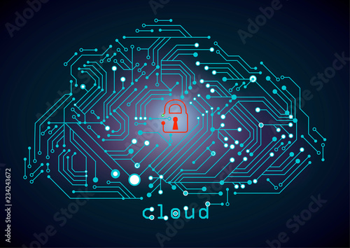 circuit board with brain / cloud