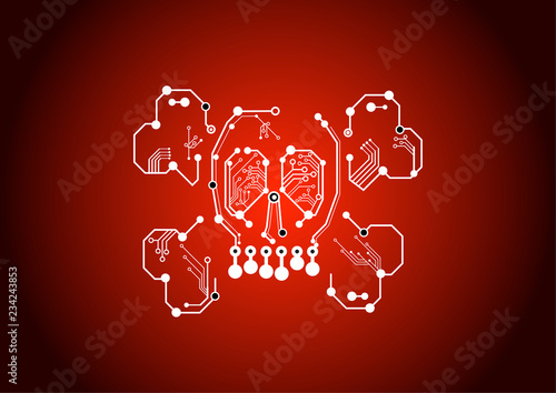 circuit board with skull