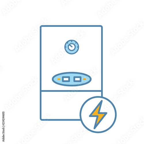 Electric heating boiler color icon