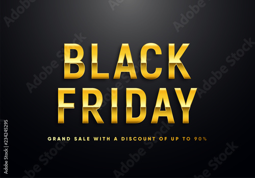 Obraz na płótnie Black Friday golden vector illustration w salonie