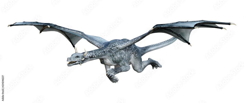 Obraz premium 3D Rendering Fairy Tale Dragon on White