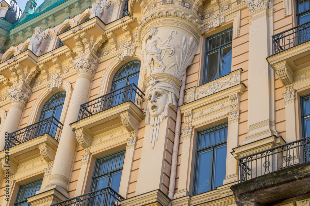 Art Nouveau building in Riga, Latvia