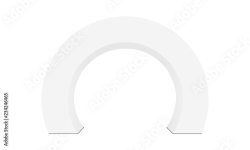 Outdoor event round arch isolated on white background - front view. Vector illustration