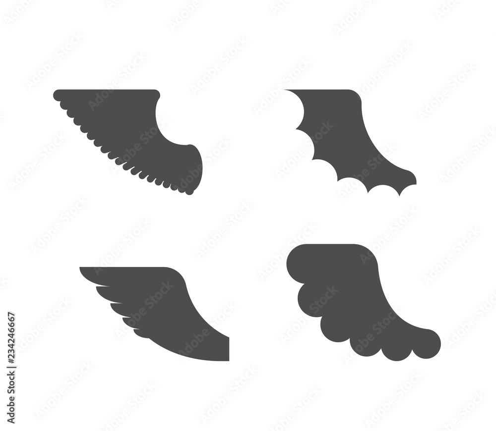 Wings Heraldic set for coat of arms. Heraldry design element. Wings Heraldic set for coat of arms. Heraldry design element.