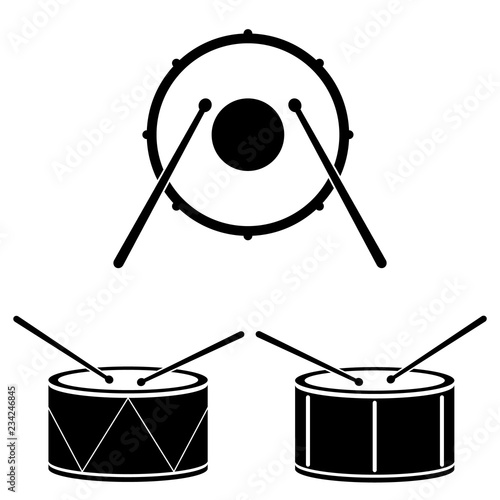 Drum icon, logo on white background