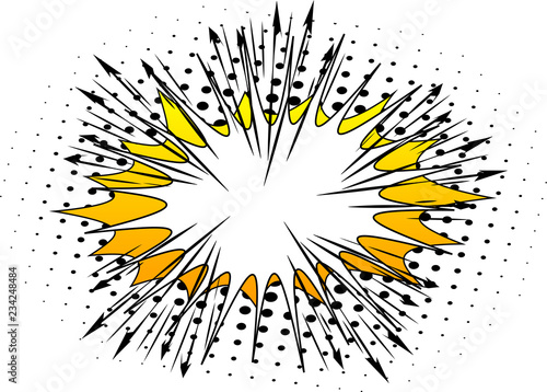 Vector comic book explosion, blank bubble. Comic style cartoon background for your text.