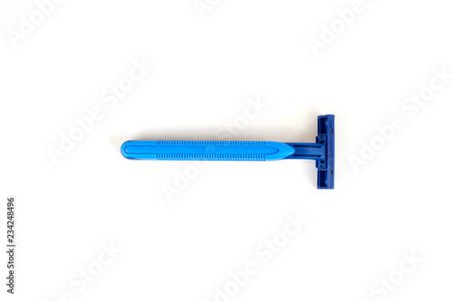 New disposable razor blade, on white background, isolated. photo