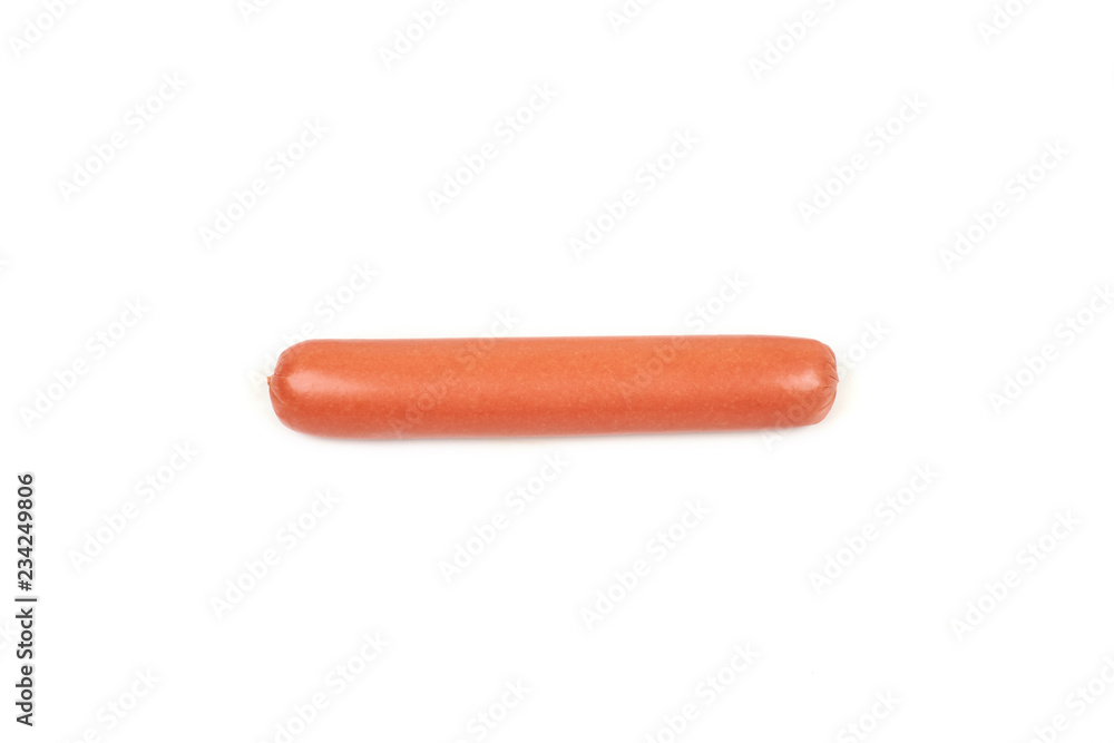Fresh boiled sausages, isolated on white background Fresh boiled sausages, isolated on white background