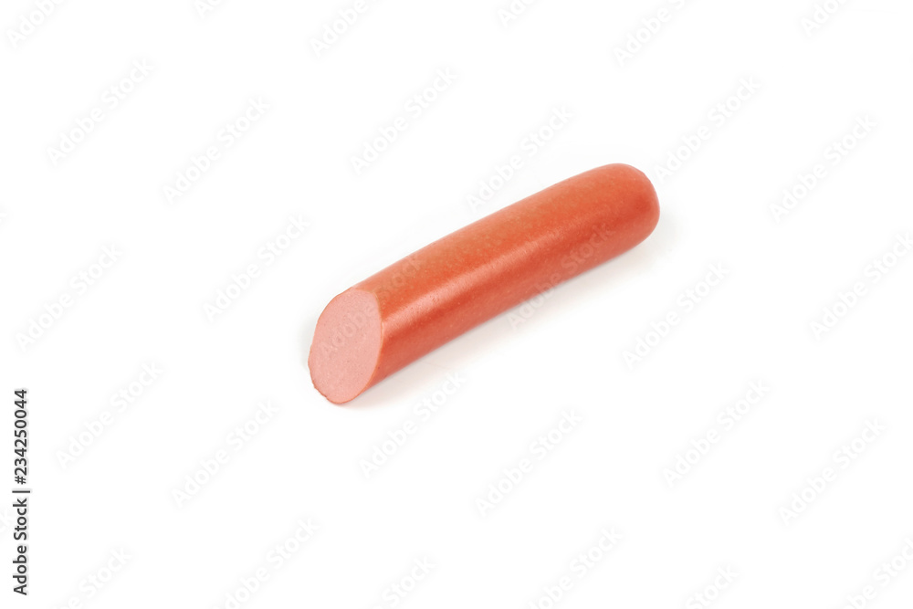 Fresh boiled sausages, isolated on white background Fresh boiled sausages, isolated on white background