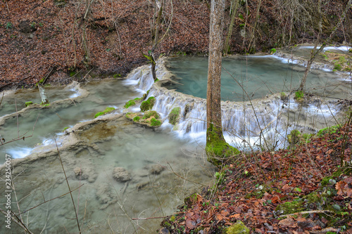 Round bigar pond and waterfall, Kalna, Serbia photo