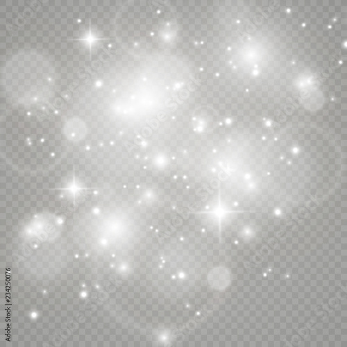 Fotografia White sparks and golden stars glitter special light effect