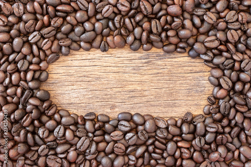 Coffee on grunge wooden background