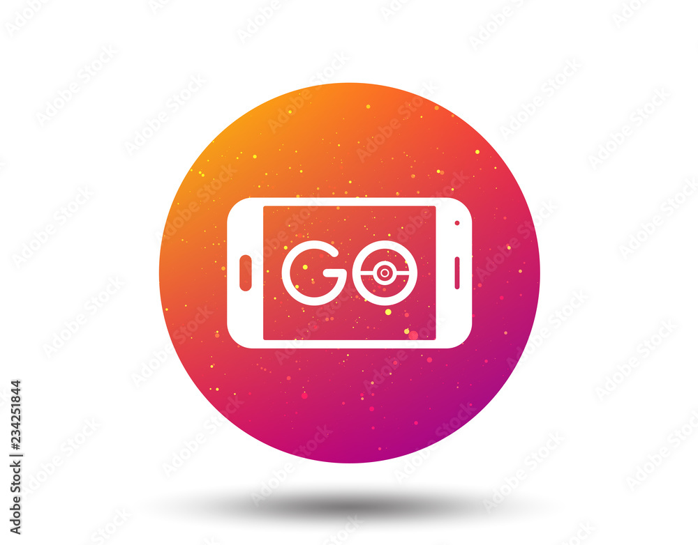 Smartphone device icon. Go symbol. Smartphone device icon. Go symbol.