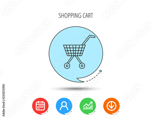 Shopping cart icon. Market buying sign.