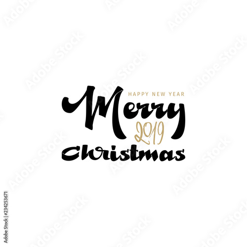 Congratulations Happy New Year and Merry Christmas  calligraphy for cards  posters and covers