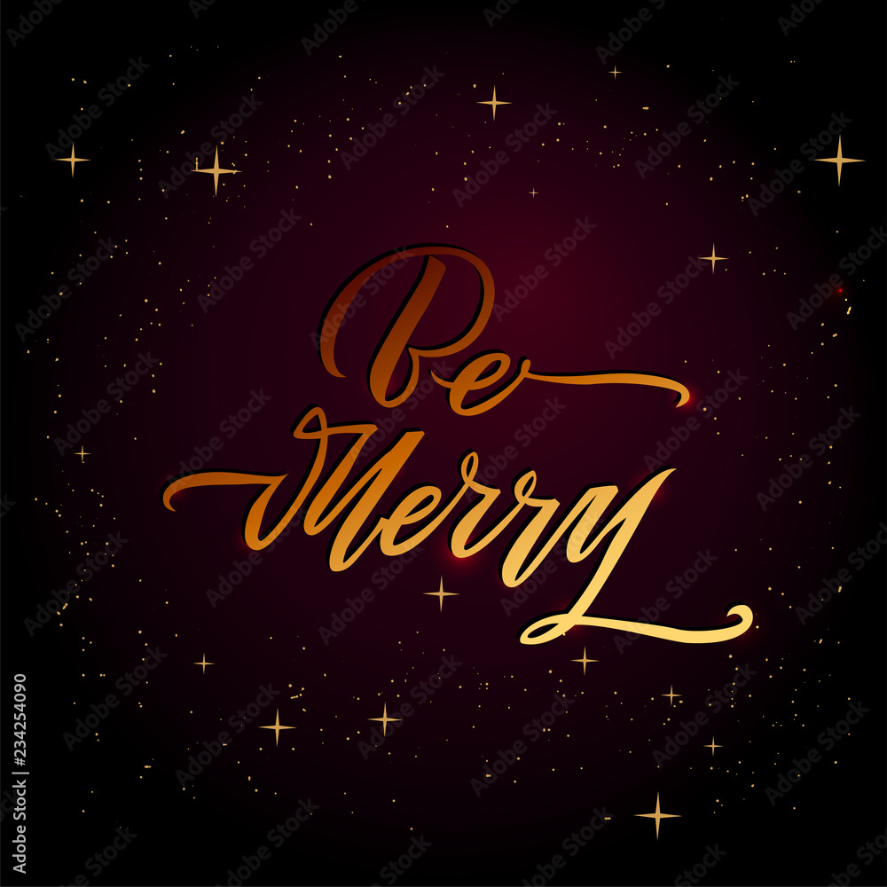 Be Merry Christmas text design. Vector logo, typography. Usable as banner, greeting card, gift package etc. Be Merry Christmas text design. Vector logo, typography. Usable as banner, greeting card, gift package etc.