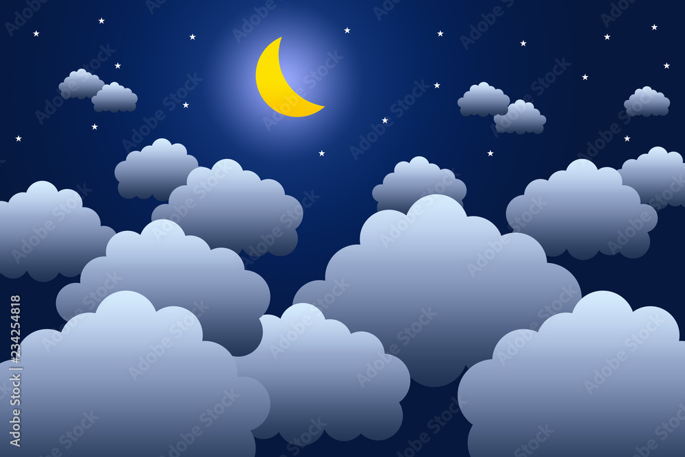Night sky moon