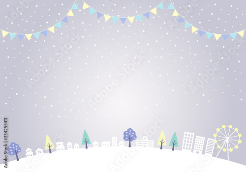 雪と街並み　フェスティバル（ラウンド）