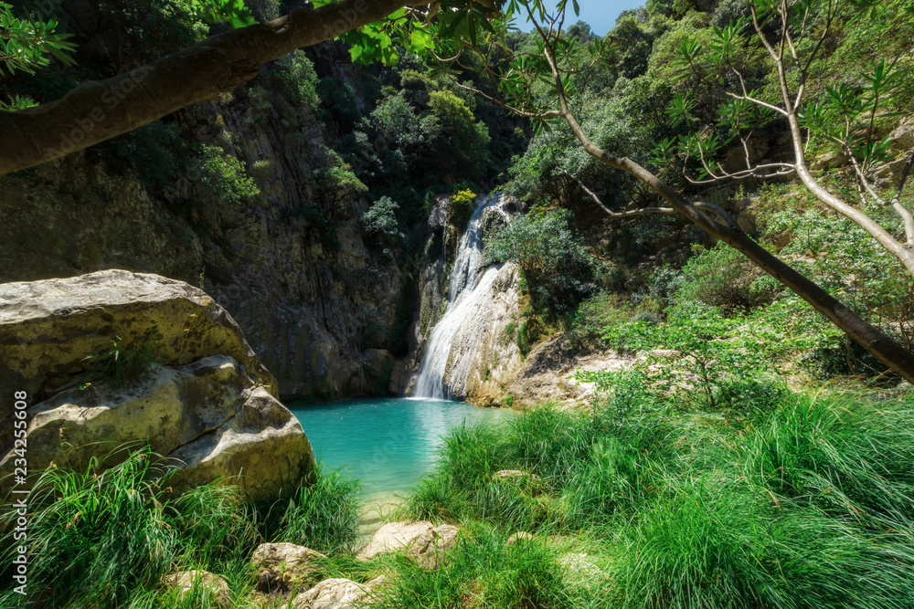 Fototapeta premium Polilimnio waterfall - Peloponnese - Greece